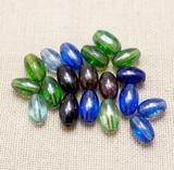 180 Special Polish Glass Oval Beads Assorted 6x8 mm