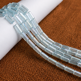 5 Strings 8x4 mm Glass Tube Beads Rainbow