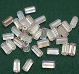 5 Strings 8x4 mm Glass Tube Beads Rainbow
