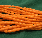 1 String Glass Oval Beads Opaque 7x4 mm