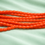 1 String Glass Oval Beads Opaque 7x4 mm