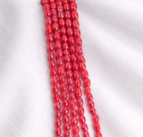 Fire Polish Glass Beads Oval 6x4 mm, Pack Of 1 String
