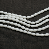 Glass Beads Oval White 9x4 mm, Pack Of 1 String