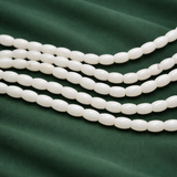 Glass Beads Oval White 9x4 mm, Pack Of 1 String