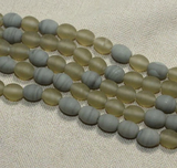 1 String 10x8mm Matte Finish Oval Glass Beads