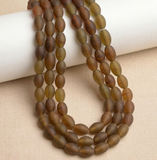 1 String 10x8mm Matte Finish Oval Glass Beads