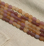1 String 10x8mm Matte Finish Oval Glass Beads