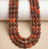 1 String 10x8mm Matte Finish Oval Glass Beads