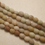 1 String 10x8mm Matte Finish Oval Glass Beads