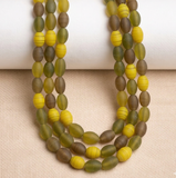 1 String 10x8mm Matte Finish Oval Glass Beads