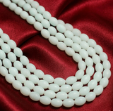 1 String Matte Finish Oval Glass Beads 10x8 MM