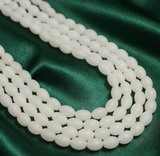 1 String Matte Finish Oval Glass Beads 10x8 MM