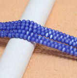 1 String 6mm Cat Eye Round Glass Beads Blue