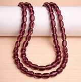 35 Pcs 8X10mm Amythiest Color Glass Flat Oval Beads