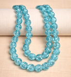 8mm 15 Inch Crackle Glass Beads Round Strings