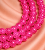 8mm 15 Inch Crackle Glass Beads Round Strings