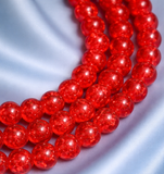 8mm 15 Inch Crackle Glass Beads Round Strings