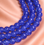 8mm 15 Inch Crackle Glass Beads Round Strings