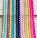 15 Strings, 8mm Plain Glass Beads Combo