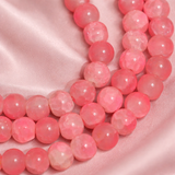 8mm 15 Inch Dual Tone Crackle Glass Beads Round Strings