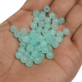 100Gm, 6mm Plain Glass Beads
