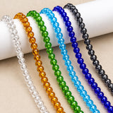 5 Strings 4mm Metallic Finish Glass Round Beads