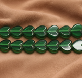 1 Strings 10mm Window Metallic Lining Heart Beads