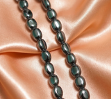1 String 8X6mm Glass Metallic Flat Oval Beads