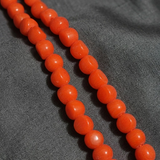 1 String 9mm Glass Half Round Beads Black