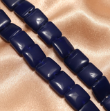 1 String 15mm Glass Square Beads Blue