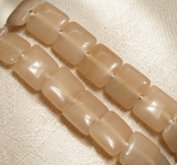 1 String 15mm Glass Square Beads Blue