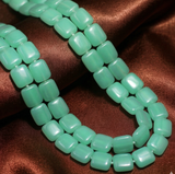 1 String 15mm Glass Square Beads Blue