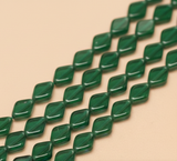 1 String 11X8mm Window Metallic Lining Flat Diamond Beads
