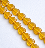 1 String 13X10mm Window Metallic Lining Heart Beads