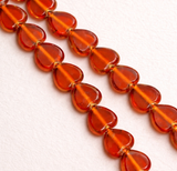 1 String 13X10mm Window Metallic Lining Heart Beads