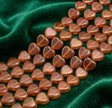 1 Strings 10mm Window Metallic Lining Heart Beads