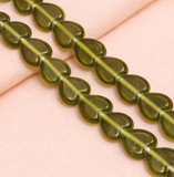 1 String 14X12mm Glass Heart Beads