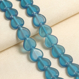 1 String 14X12mm Glass Heart Beads