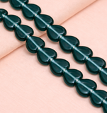 1 String 14X12mm Glass Heart Beads