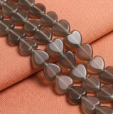 1 String 14X12mm Glass Heart Beads