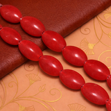 1 String 18X13mm  Glass Oval Beads Red