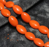 1 String 18X13mm  Glass Oval Beads Red