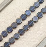 1 String 10mm Glass Window Metallic Disc Beads