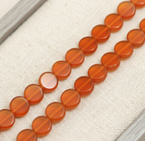 1 String 10mm Glass Window Metallic Disc Beads