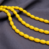 8x5mm Oval Yellow Plain Glass Beads