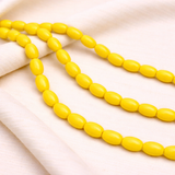 8x5mm Oval Yellow Plain Glass Beads