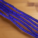 4 Strings Tube Glass Beads 16x8mm