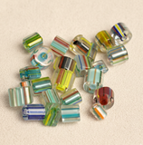 50 Pcs  Assorted Cane Glass Beads MultiColor