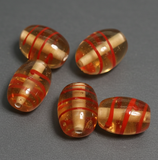 20x15mm Oval Fire Polish Glass Beads