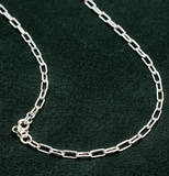Sterling Silver Paper Clip Chain 45 cms